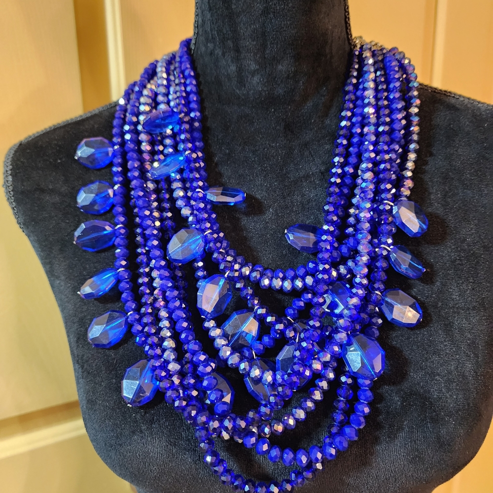 Malia By Sassy Jones Egyptian Blue Crystal Statement Ne